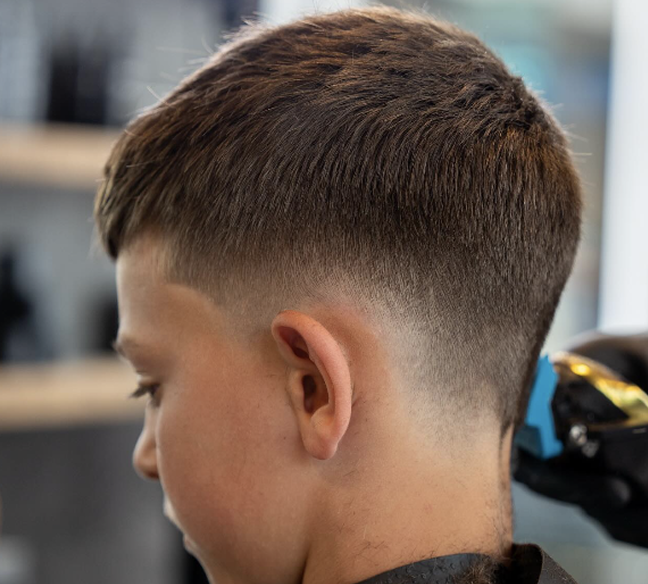 Textured crop with skin fade sides.