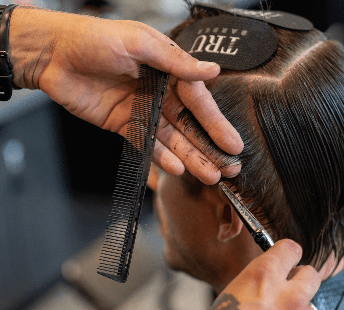 Scissor cut, clean and natural finish.